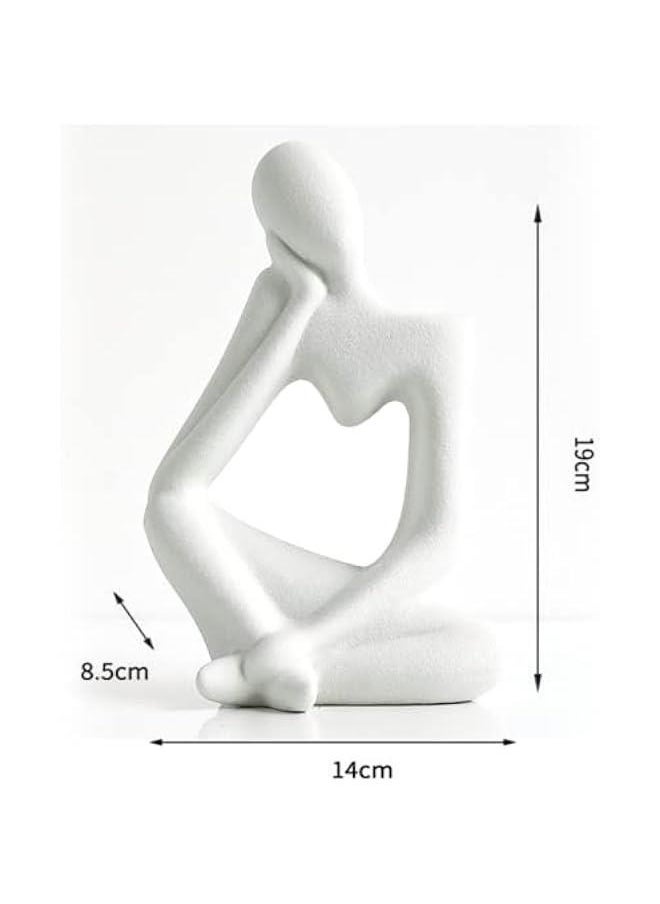 Ceramic Thinker Vase for Home Decor White Modern Body Shaped Vase for Flowers Pampas 7.9 H x 5.5 W Book Flower Vases for Living Room Decorations Beige Vases for Table Kitchen Decor