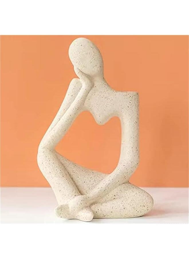 Ceramic Thinker Vase for Home Decor White Modern Body Shaped Vase for Flowers Pampas 7.9 H x 5.5 W Book Flower Vases for Living Room Decorations Beige Vases for Table Kitchen Decor