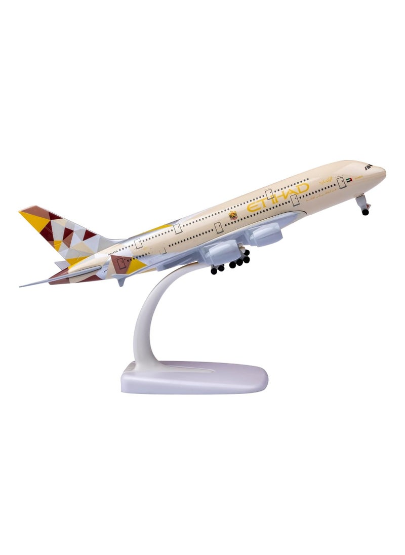 Model Airplane 1:300 Scale Model Etihad Airbus 380 Model Plane Metal Alloy Model for Gift and Decoration