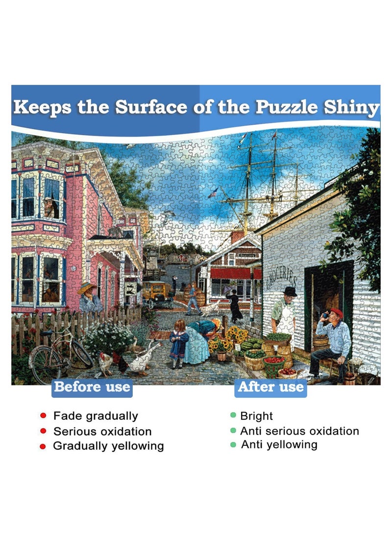 Clear Puzzle Glue with Sponge Applicator for Kids, Water-Soluble Craft Glue for 1000 to 3000 Piece Puzzles, 120ML
