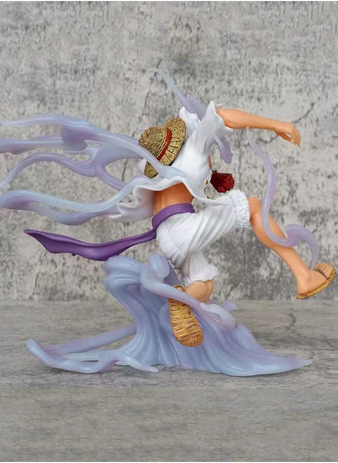 One Piece Blowing Nika Luffy Action Figure Decorative Resin Sculpture Home Decor Statue, Art Figurine Home Ornament Decoration for Office, Living Room, Bedroom, Book Shelf, TV Cabinet, Desktop
