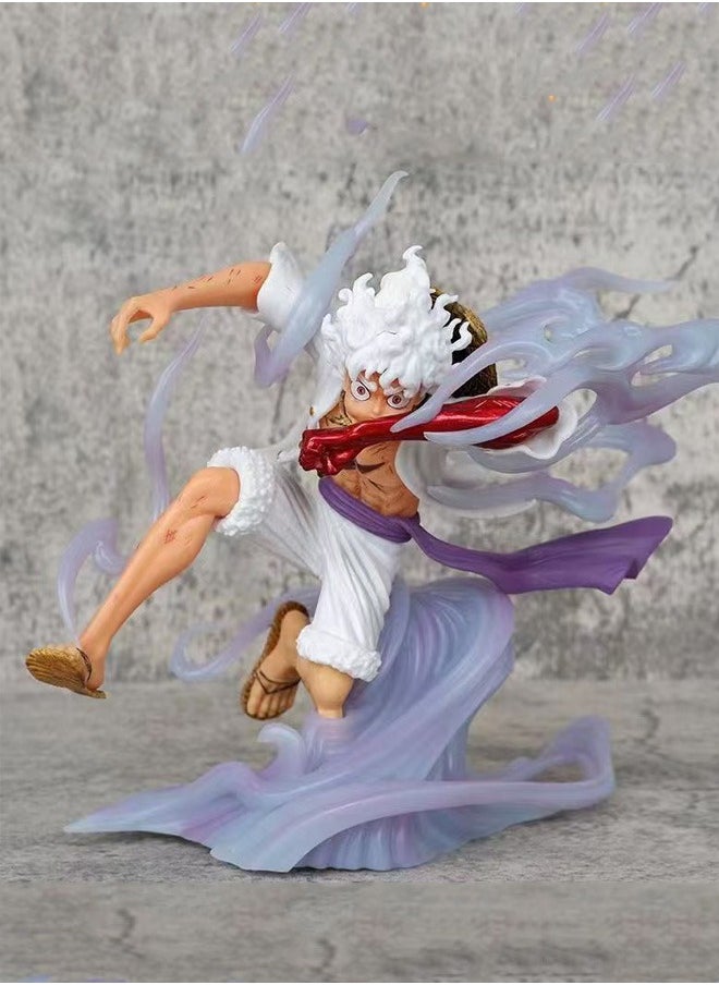 One Piece Blowing Nika Luffy Action Figure Decorative Resin Sculpture Home Decor Statue, Art Figurine Home Ornament Decoration for Office, Living Room, Bedroom, Book Shelf, TV Cabinet, Desktop