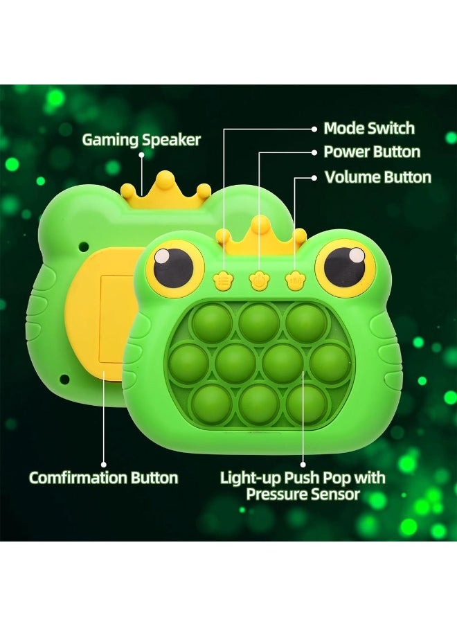 Quick Push Game Toy Handheld Pop Bubble Light Up Puzzle Game Gifts Frog Prince