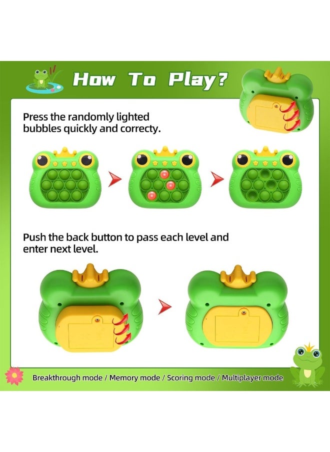 Quick Push Game Toy Handheld Pop Bubble Light Up Puzzle Game Gifts Frog Prince