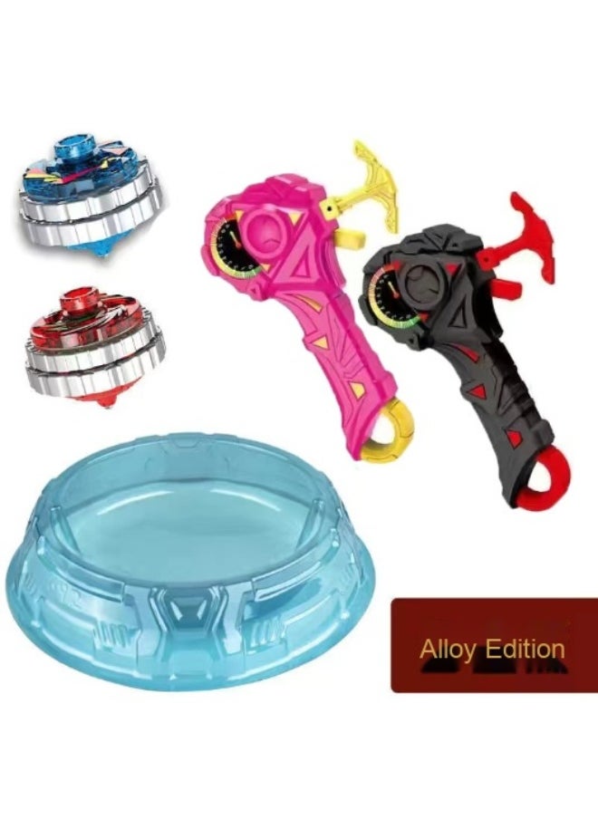 Dual Battle Spinner Toy - Boys' Magical Alloy Burst Gyro with Light and String Launcher