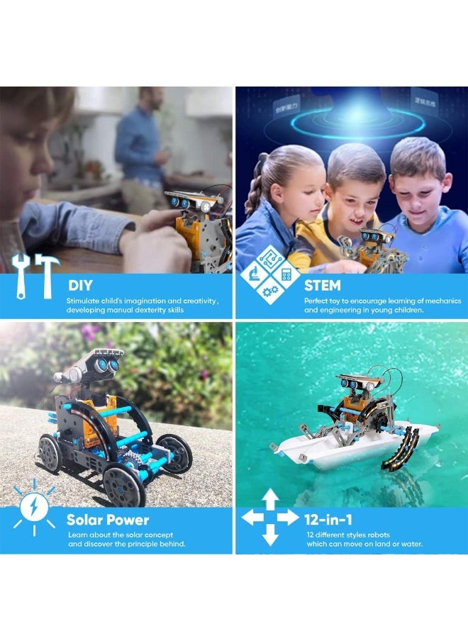 12-In-1 Education Solar Robot Toys DIY Building Science Experiment Kit Solar Powered by The Sun