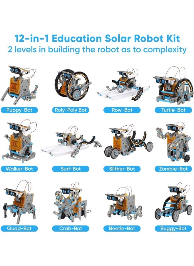 12-In-1 Education Solar Robot Toys DIY Building Science Experiment Kit Solar Powered by The Sun