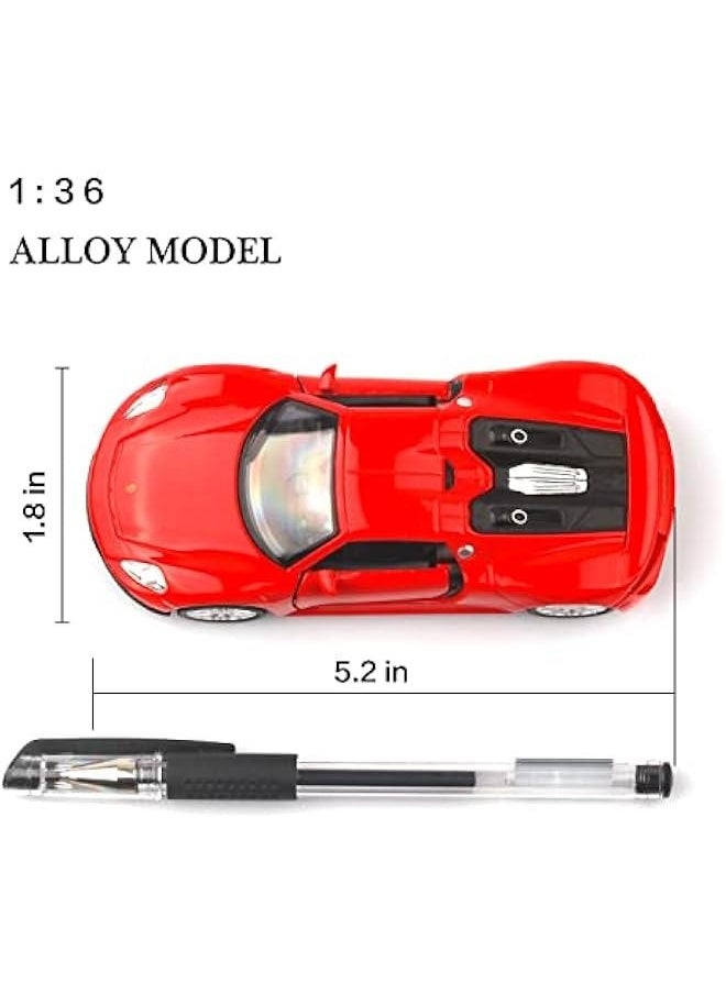 1/36 Scale Porsche 918 Spyde Diecast Model Cars,Pull Back Vehicles Porsche Toy Cars,Cars Gifts for Boys Girls (Red)