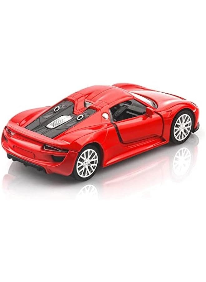 1/36 Scale Porsche 918 Spyde Diecast Model Cars,Pull Back Vehicles Porsche Toy Cars,Cars Gifts for Boys Girls (Red)