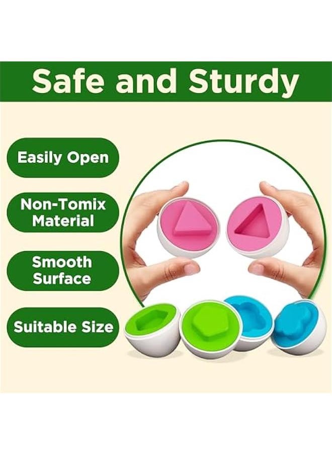 Toddler Matching Eggs, Dinosaur Easter Egg Toy, Baby Learning Educational Shape Sorter Game, Fine Motor Montessori Birthday Easter Basket Gift 18 Month 2 3 4 Year Old Infant Boy Girl Kid