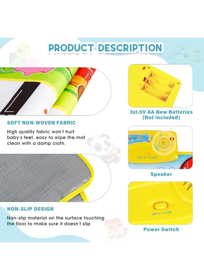 Piano Mat 39.5 Inch X 14 Inch Musical Mat 8 Instrument Sounds Piano Mat For Toddlers Touch Play Dancing Mat Toy