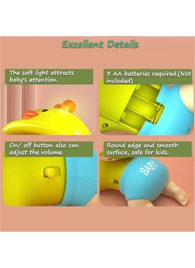 Baby Crawling Toy, Crawling Baby Toy Crawling Boy Toy Funny Electric Kids Crawling Toy Baby Head-up Exercises Toy Enlightenment Crawling Doll with Music and Lights for Toddlers, Boys, Girls