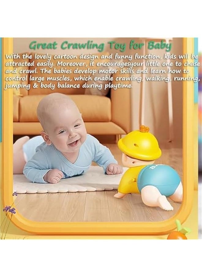 Baby Crawling Toy, Crawling Baby Toy Crawling Boy Toy Funny Electric Kids Crawling Toy Baby Head-up Exercises Toy Enlightenment Crawling Doll with Music and Lights for Toddlers, Boys, Girls