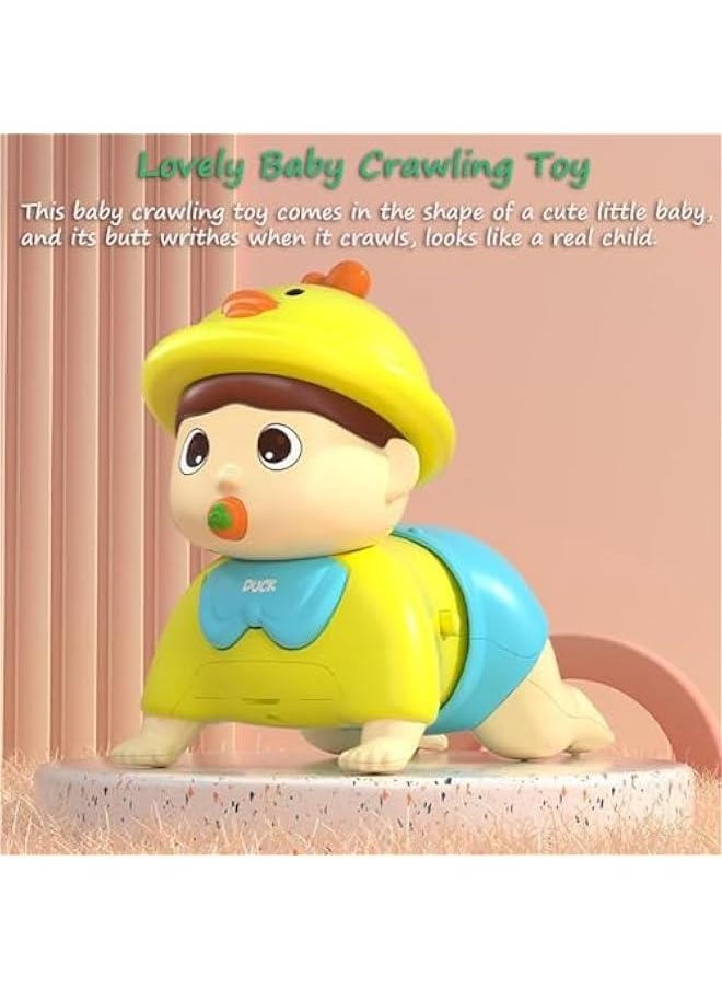 Baby Crawling Toy, Crawling Baby Toy Crawling Boy Toy Funny Electric Kids Crawling Toy Baby Head-up Exercises Toy Enlightenment Crawling Doll with Music and Lights for Toddlers, Boys, Girls