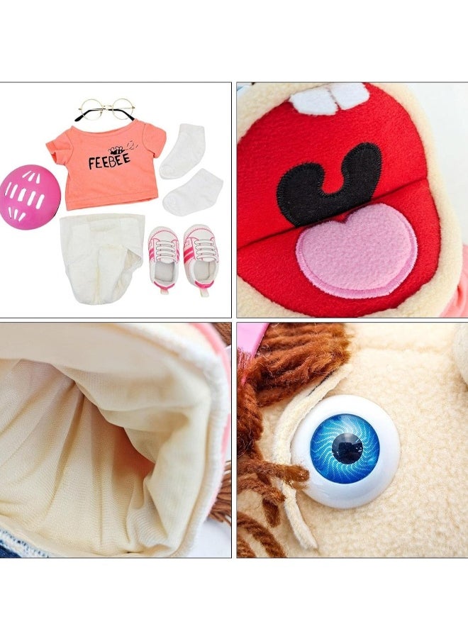 60cm Hand Puppet Riastvy Jeffy's Sister Feebee Plush Cartoon Doll Naughty Funny Puppet Soft Plush Toy with Movable Mouth Suitable for Home Decoration Birthday Gift