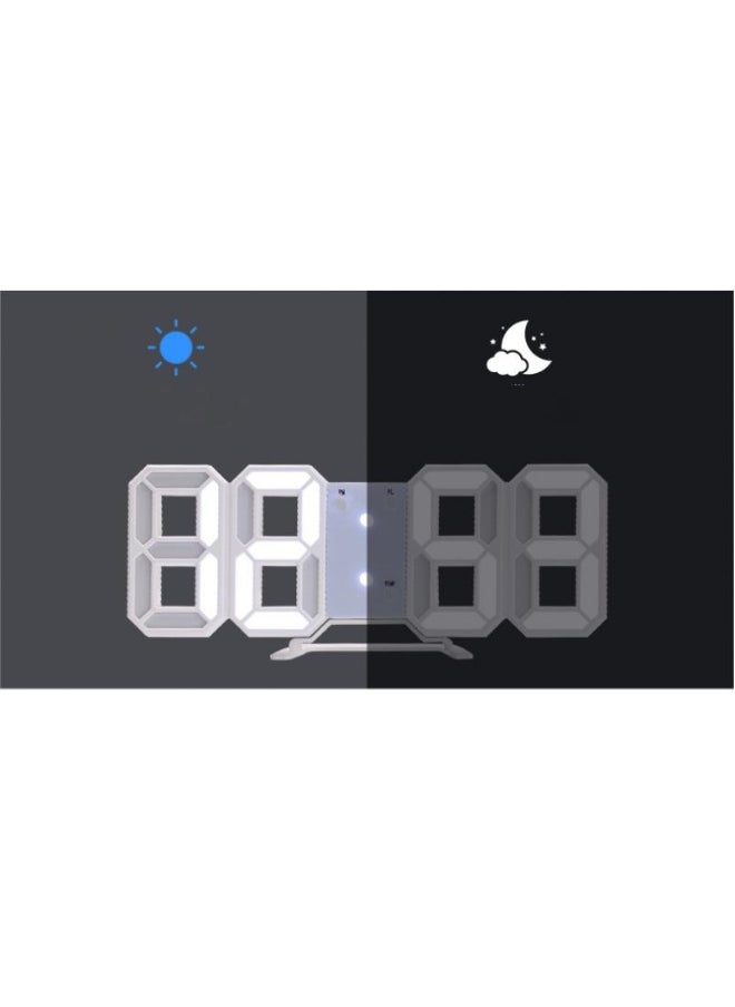 Intelligent 3D Clock Led Digital Alarm Clock Electronic Clock Living Room Wall Mounted Clock Indoor Temperature Clock