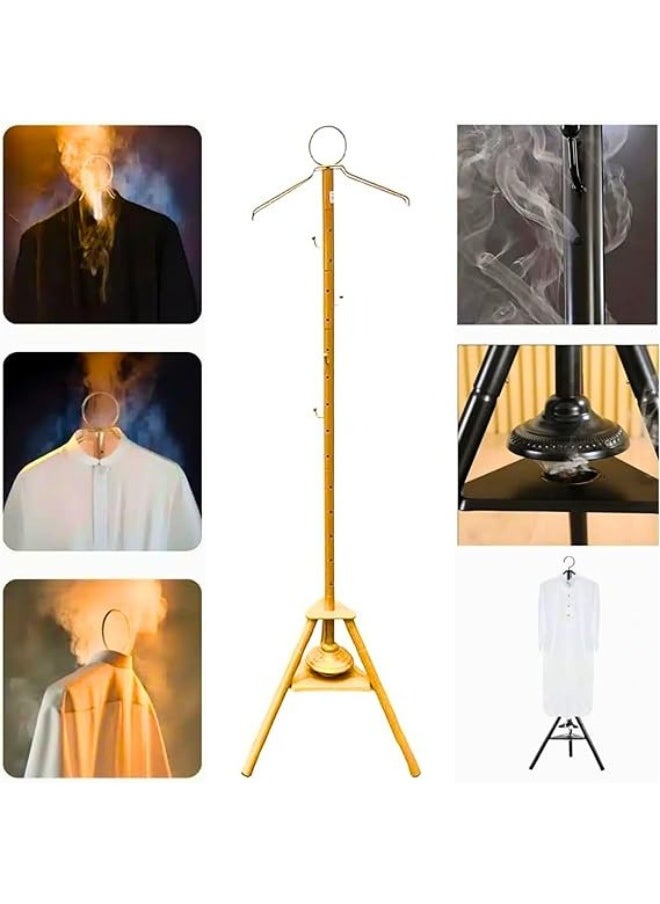 Cloth Incense Burner Stand, 175cm Long Bakhoor Burner Stand Hanger With Steaming Clothes, Cloth Hooks And Holes For Home Bedroom Hotel Hall Tree for Robe, Coats, Hats, Scarves, And Clothe Make Your Clothe Graceful(Golden)
