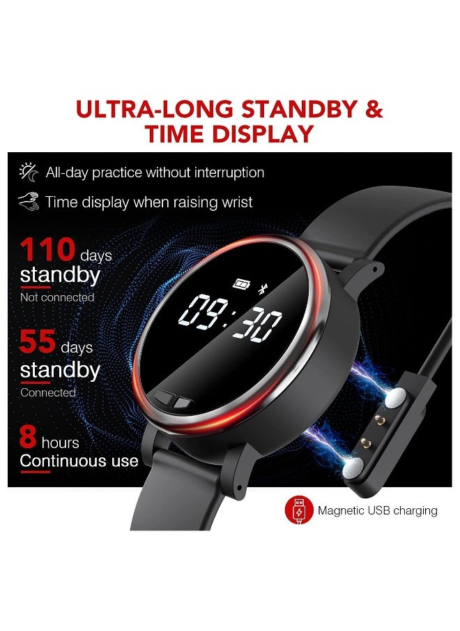 Smart for Metronome Watch Wearable Digital Music Tool with Vibration Light Sound Tempo Beat Rhythm Adjustable Dia