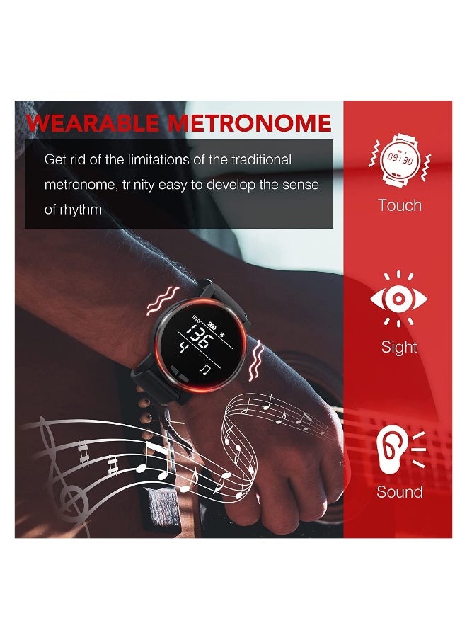Smart for Metronome Watch Wearable Digital Music Tool with Vibration Light Sound Tempo Beat Rhythm Adjustable Dia