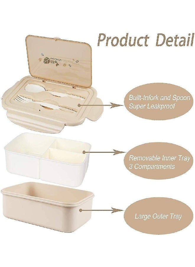 Kitchen Household Portable Three-Compartment Lunch Box