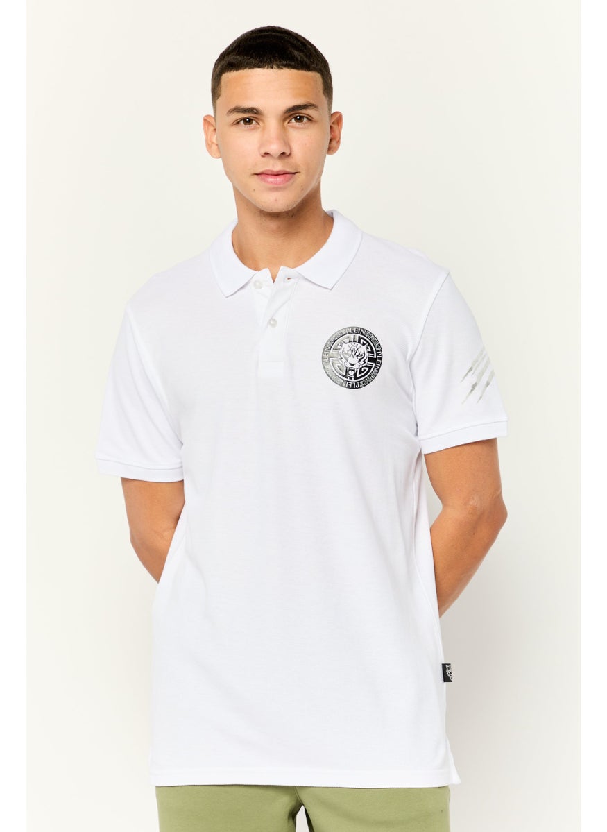 Men Sportswear Fit Short Sleeves Outdoor Polo Shirt, White