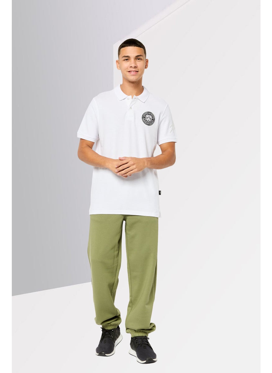 Men Sportswear Fit Short Sleeves Outdoor Polo Shirt, White