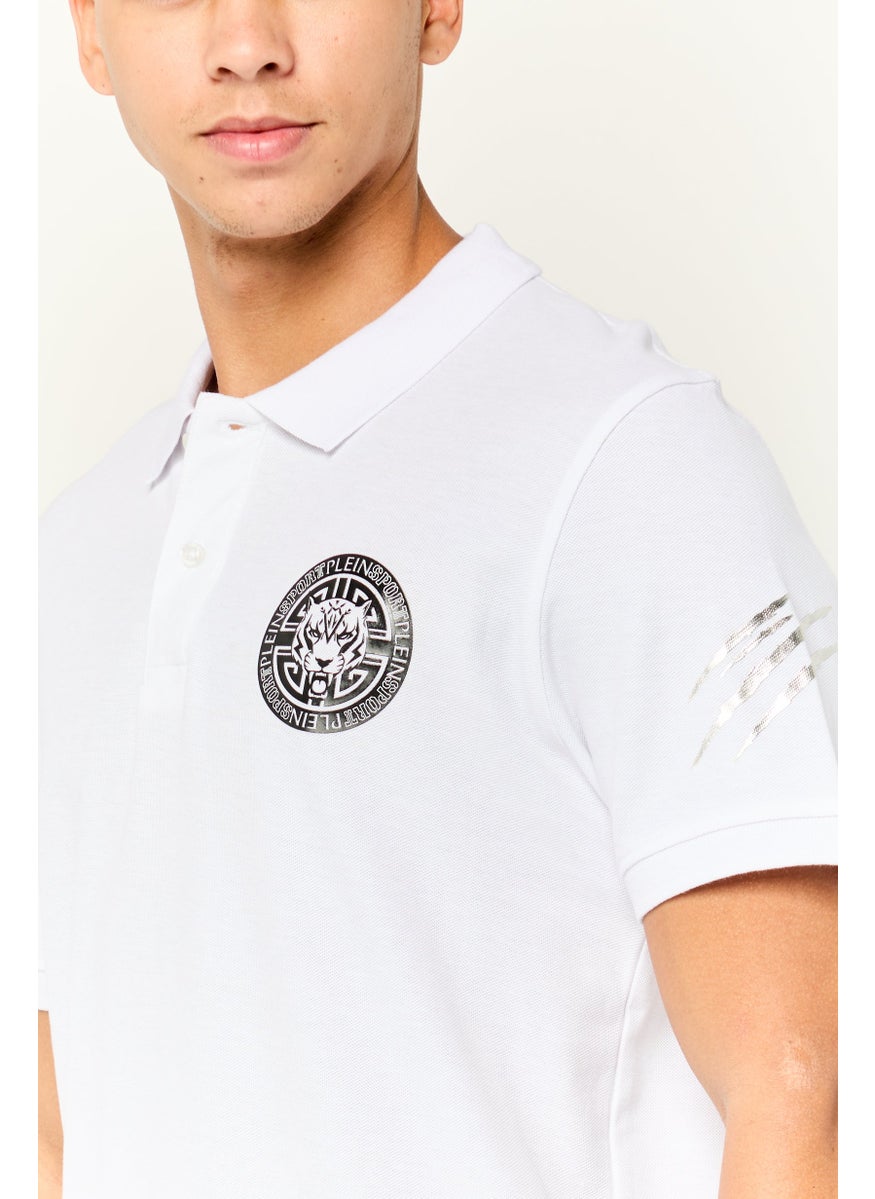 Men Sportswear Fit Short Sleeves Outdoor Polo Shirt, White