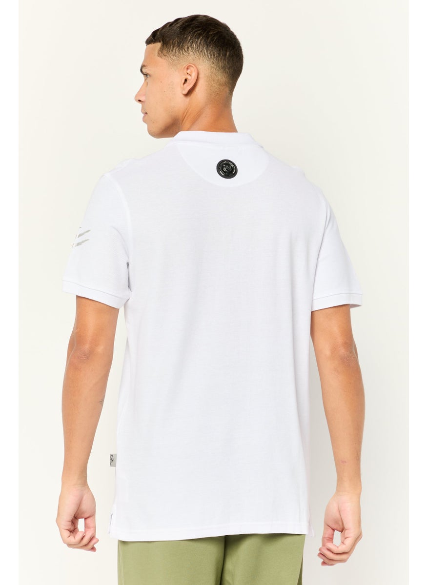 Men Sportswear Fit Short Sleeves Outdoor Polo Shirt, White