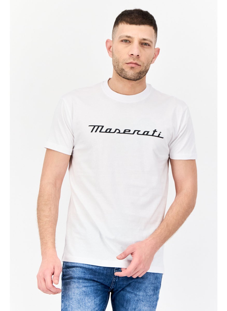 Men Crew Neck Short Sleeve Graphic Print T-Shirt, White