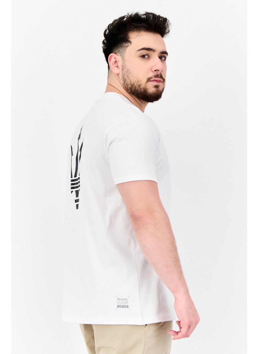 Men Crew Neck Short Sleeve Graphic Print T-Shirt, White