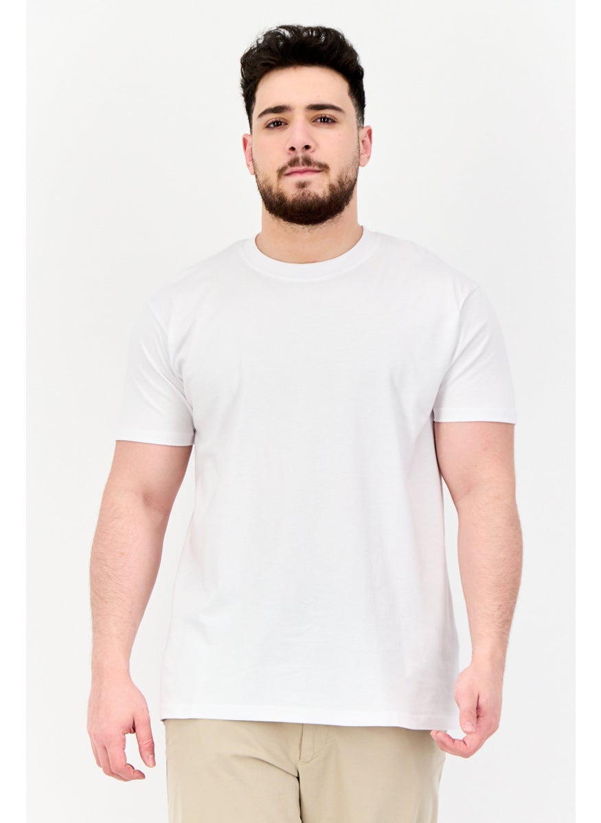 Men Crew Neck Short Sleeve Graphic Print T-Shirt, White