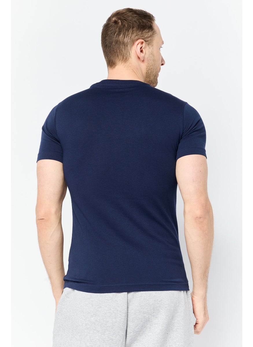 Men Sportswear Fit Short Sleeve Outdoor T-Shirt, Navy