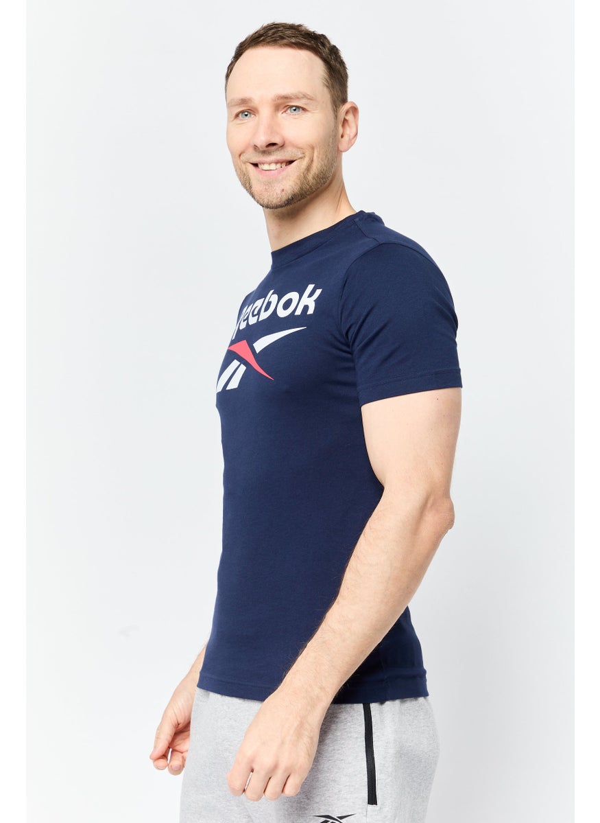 Men Sportswear Fit Short Sleeve Outdoor T-Shirt, Navy