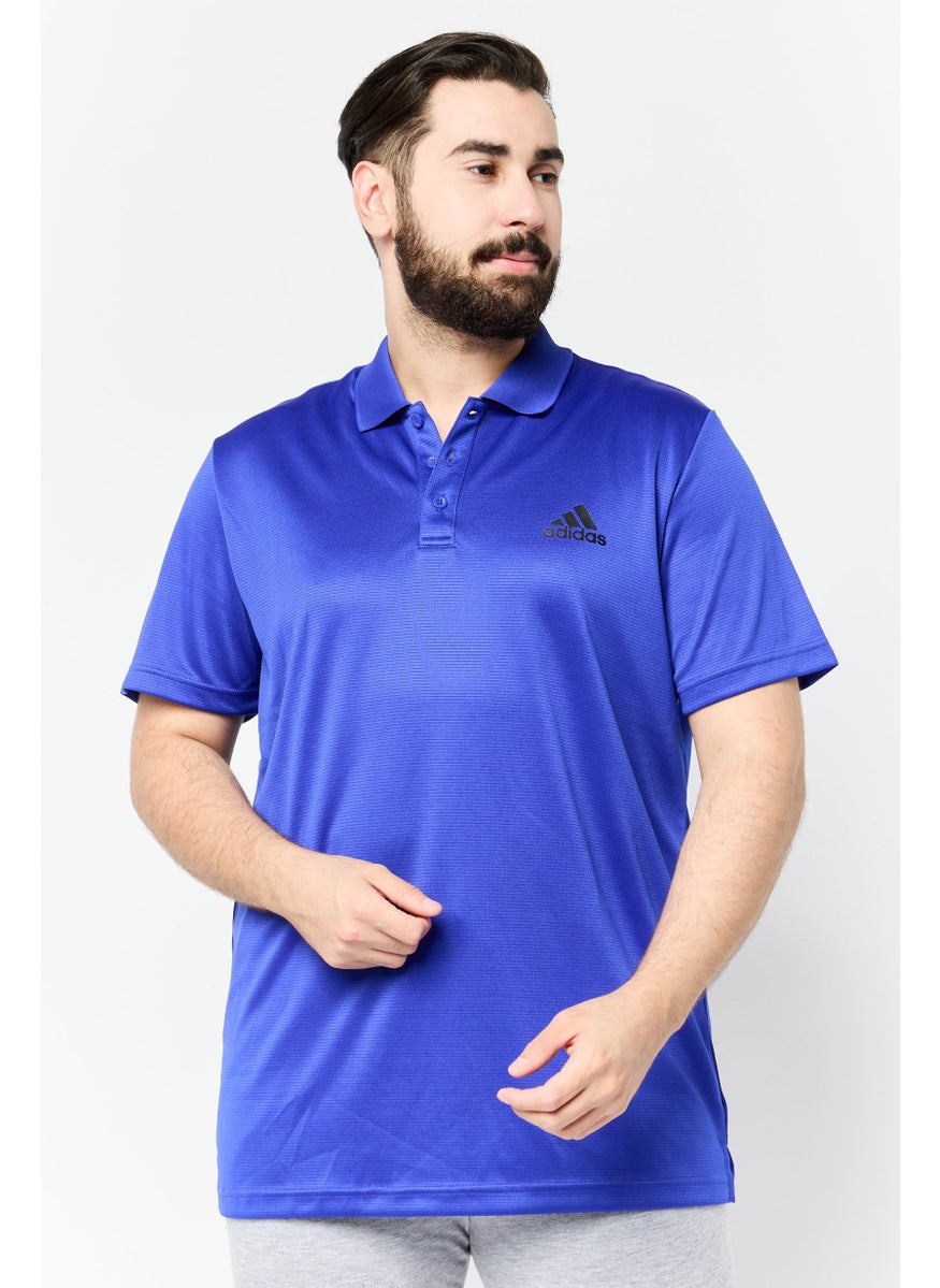 Men Sportswear Fit Short Sleeve Training Polo Shirt, Royal Blue