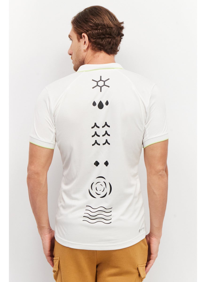 Men Sportwear Fit Brand Logo Polo Shirt, White