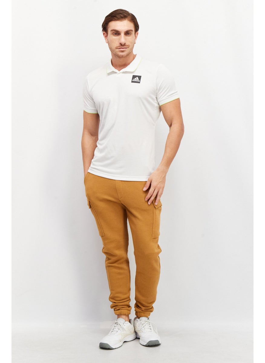 Men Sportwear Fit Brand Logo Polo Shirt, White
