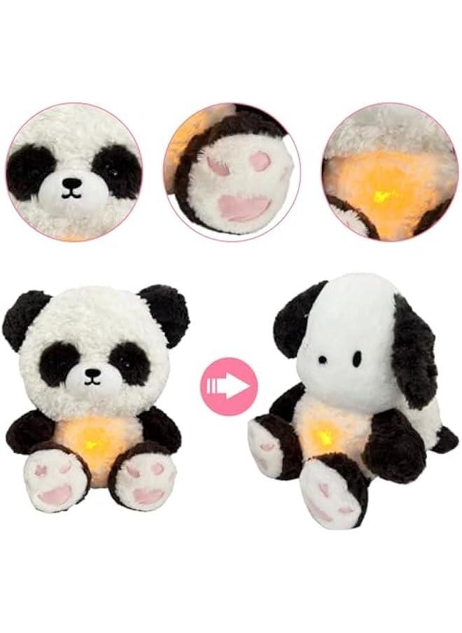 Breathing Stuffed Animal, Breathing Panda Sleep Buddy, Soothe Snuggle Panda Plush with Realistic Breathing Motion and Lights Music (Panda-c)