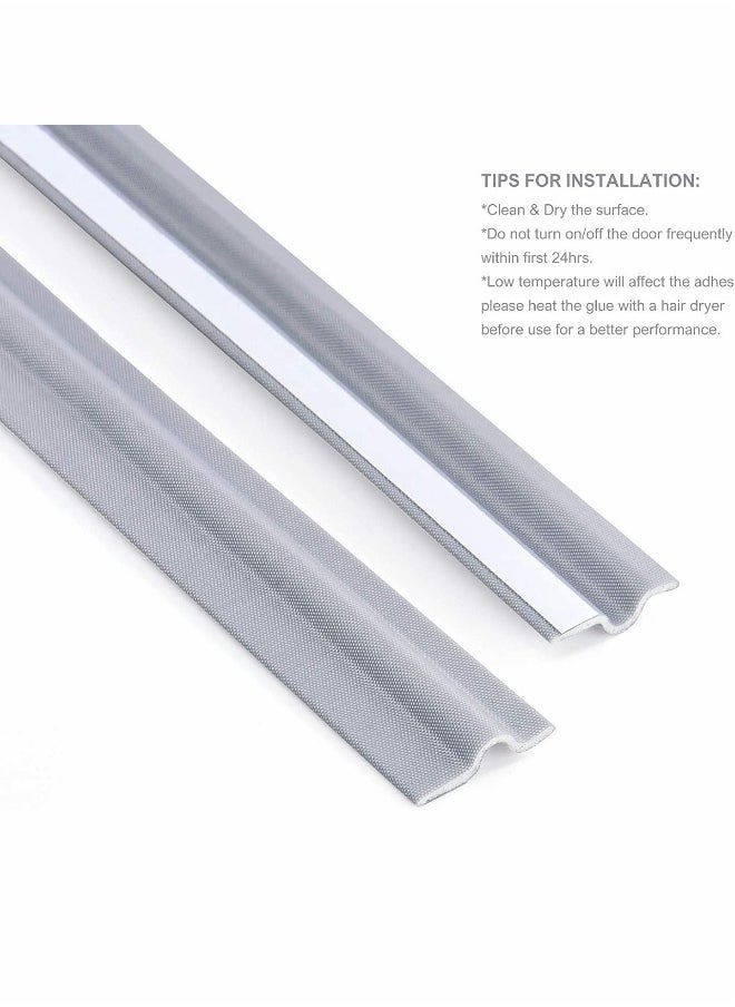 2 Packs Draft Stopper Sweep Door Weatherproofing Stripping Window Seal Strip Self-Adhesive Soundproof Cuttable Wear-Resistant Total 4M