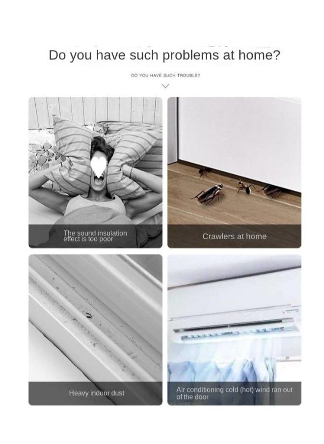 2 Packs Draft Stopper Sweep Door Weatherproofing Stripping Window Seal Strip Self-Adhesive Soundproof Cuttable Wear-Resistant Total 4M