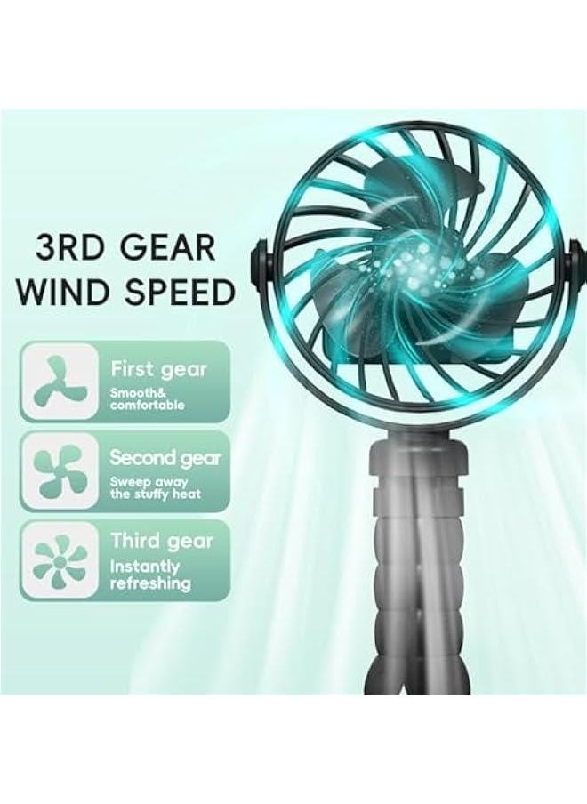 Clip on Fan for Stroller, Clip on Fan for Crib, Stroller Fan Clip on Battery Operated, Stroller on Battery Operated Portable Light Octopus Legs on Fan Low Noise Rechargeables Lights Car Seats on Bab