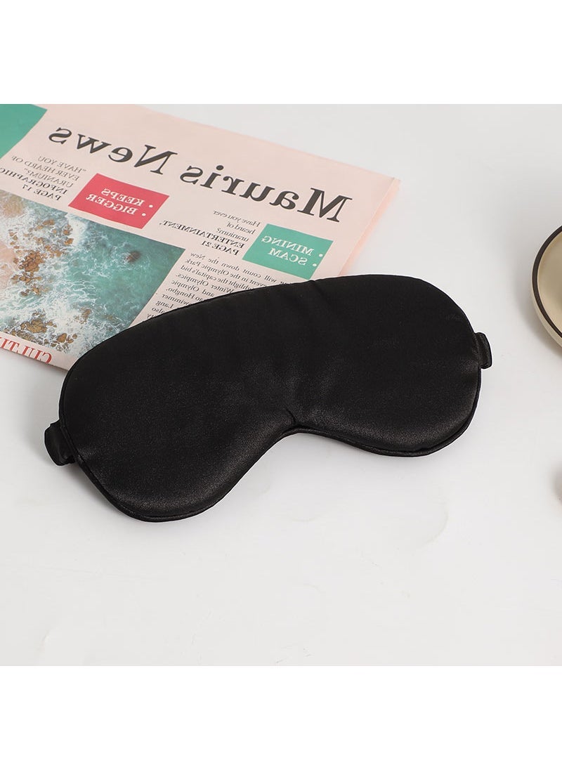 U-Shaped Pillow Accessories Set Yao black imitation silk eye mask