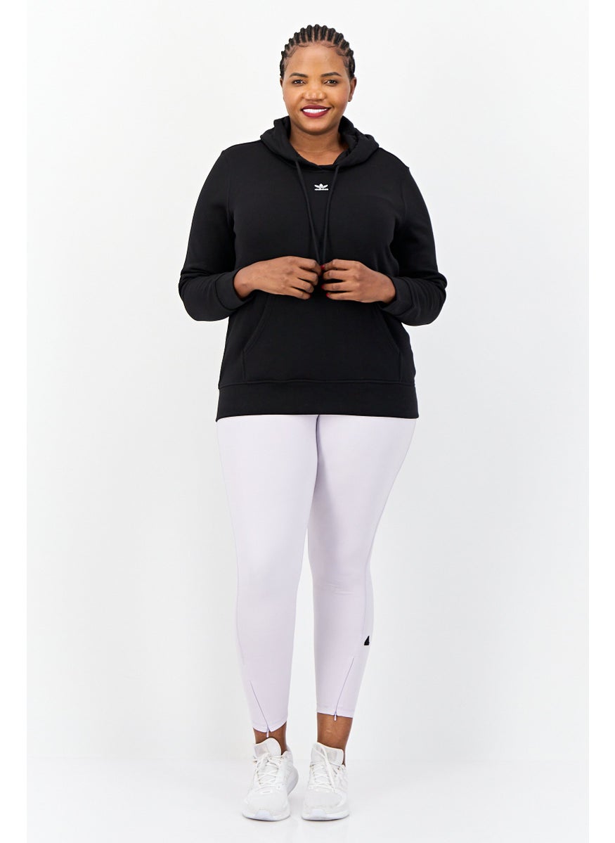 Women Plus Size Long Sleeves Outdoor Sweatshirt, Black