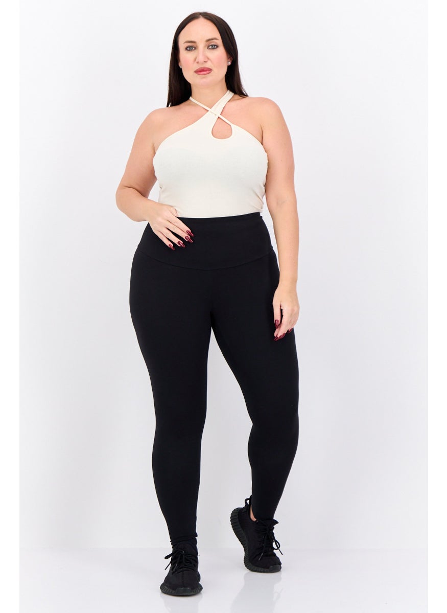Women Plus Size Training Tights, Black