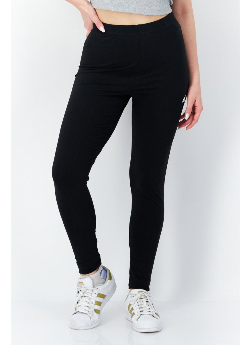 Women Sportswear Fit Brand Logo Training Leggings, Black