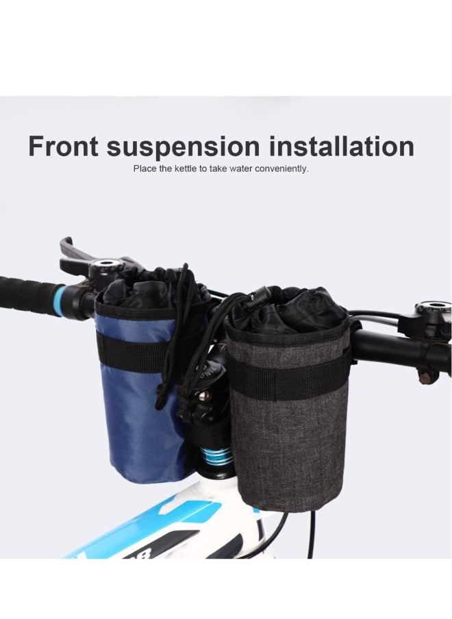 Bike Cup Holder Insulated Bicycle Coffee with Phone Storage Oxford Fabric Handlebar Drink Container for Mountain Road Cruiser Wheelchair Scooter