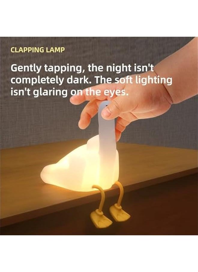 Duck LED Night Light for Kids Room, Nursery, Bedroom, Silicone Lamp Finger Duck Clapping Lamp Gift for Baby Boys,Girls