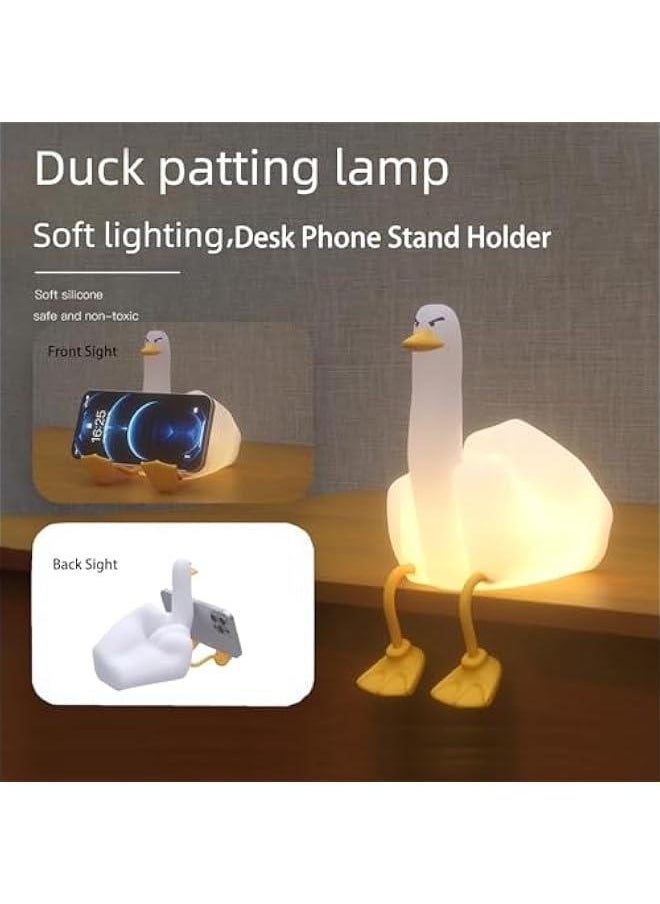 Duck LED Night Light for Kids Room, Nursery, Bedroom, Silicone Lamp Finger Duck Clapping Lamp Gift for Baby Boys,Girls