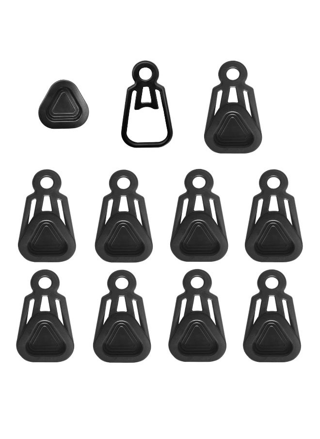 Tarp Clips Set Outdoor Camping Climbing Tent Fixing Clip Heavy Duty Lock Grip Awning Clamps Multipurpose Windproof Wind Rope Accessories 10 Pcs
