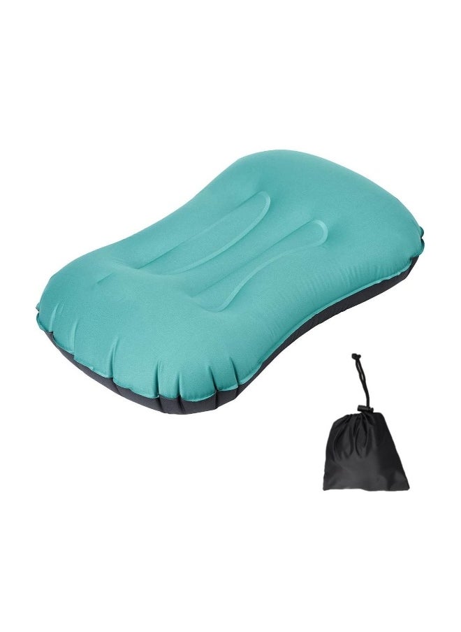 Inflatable Travel Pillow Ultralight Camping Compressible Ergonomic Pillow For Neck Lumbar Support Comfortable Head Support Hiking Office Nap (Malachite Green)