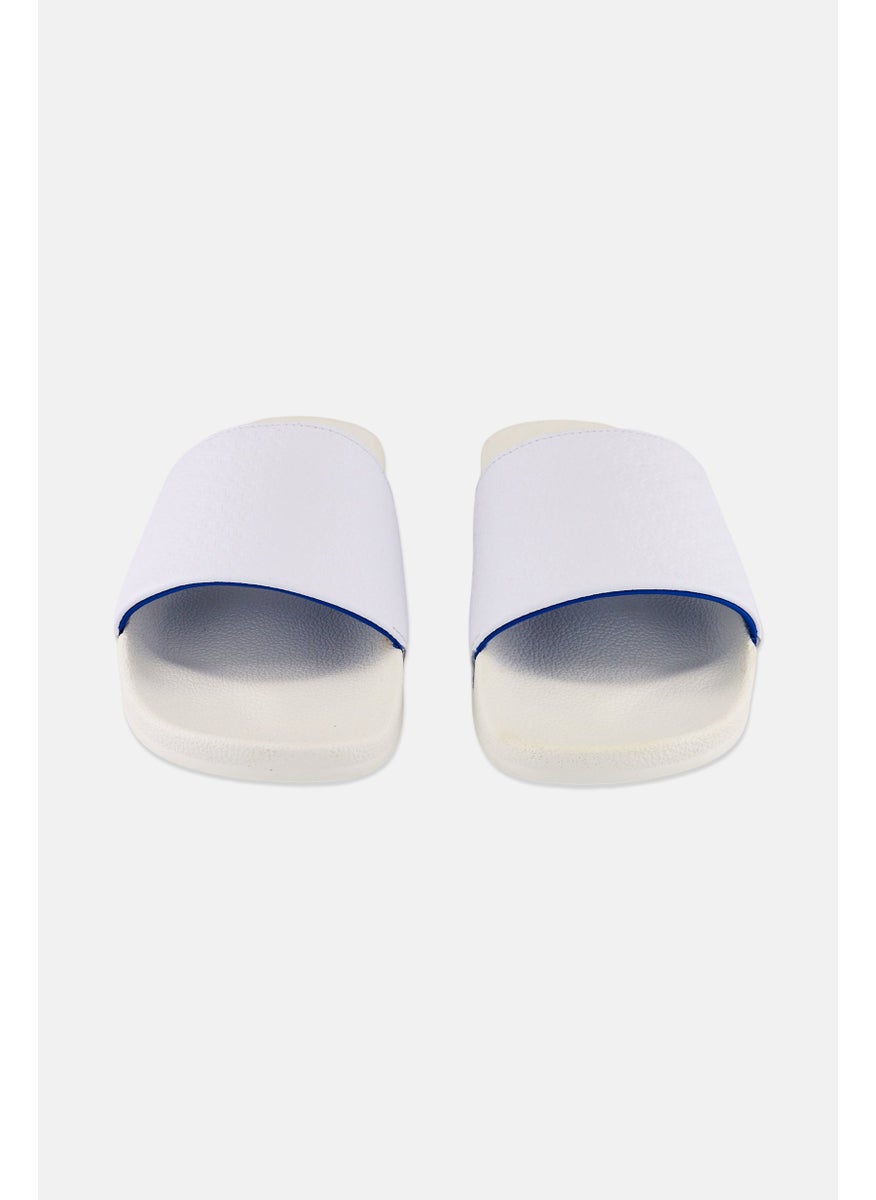 Men Adilette Slip On Slides, White